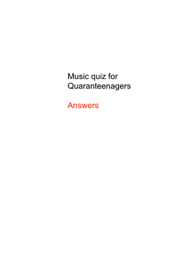 Music Quiz for Quaranteenagers