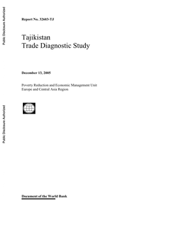 Tajikistan Trade Diagnostic Study