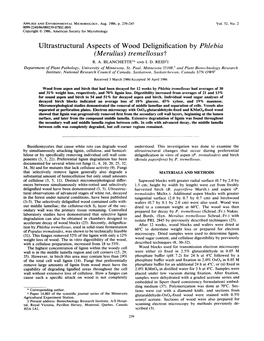 Ultrastructural Aspects of Wood Delignification by Phlebia (Mearulius) Tremellosust