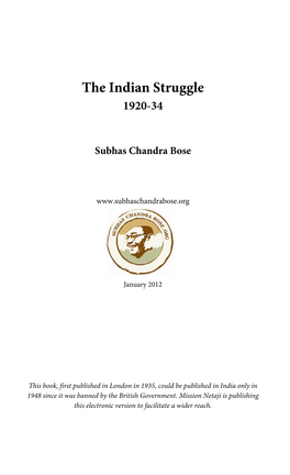 The Indian Struggle 1920-34