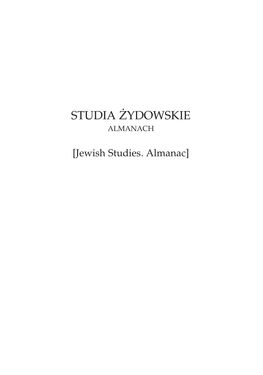 Studia Żydowskie Almanach