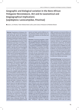 Geographic and Biological Variation in the Ibero-African Psilogaster