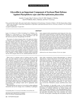 Glyceollin Is an Important Component of Soybean Plant Defense Against Phytophthora Sojae and Macrophomina Phaseolina