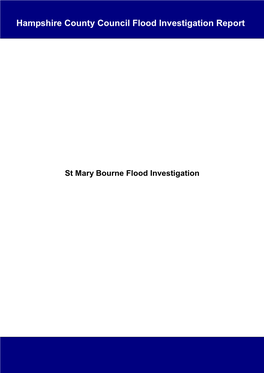 Hampshire County Council Flood Investigation Report