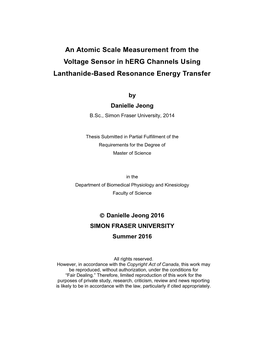 An Atomic Scale Measurement from the Voltage Sensor in Herg Channels Using Lanthanide-Based Resonance Energy Transfer