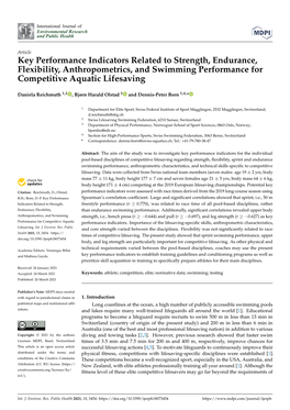 Key Performance Indicators Related to Strength, Endurance, Flexibility, Anthropometrics, and Swimming Performance for Competitive Aquatic Lifesaving