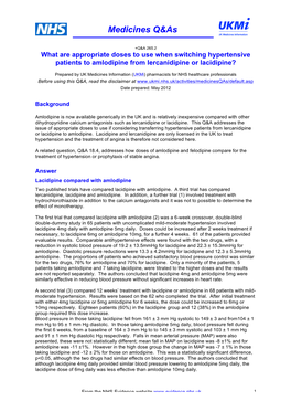 UKMI Switching Doses for Amlodipine