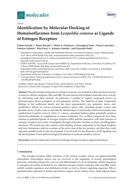 Identification by Molecular Docking of Homoisoflavones from Leopoldia Comosa As Ligands of Estrogen Receptors