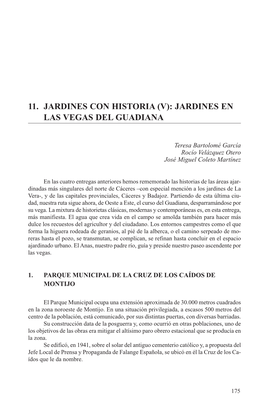 11. Jardines Con Historia (V): Jardines En Las Vegas Del Guadiana