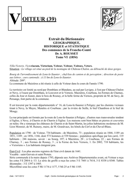 Notice Historique De Voiteur