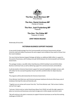 The Hon. Scott Morrison MP Prime Minister
