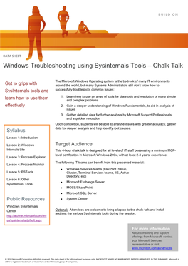 Windows Troubleshooting Using Sysinternals Tools – Chalk Talk