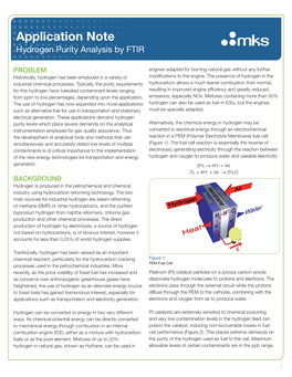 Application Note Hydrogen Purity Analysis by FTIR