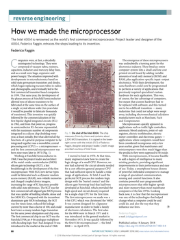 How We Made the Microprocessor the Intel 4004 Is Renowned As the World’S Frst Commercial Microprocessor