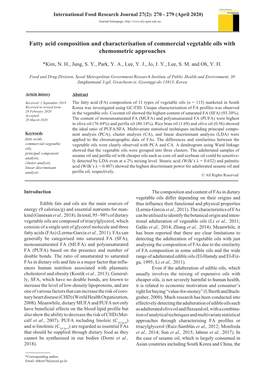 Fatty Acid Composition and Characterisation of Commercial Vegetable Oils with Chemometric Approaches