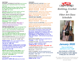 Knitting, Crochet & Fiber Art Class Schedule January 2020