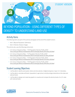 Beyond Population – Using Different Types of Density to Understand Land Use (Student Version)