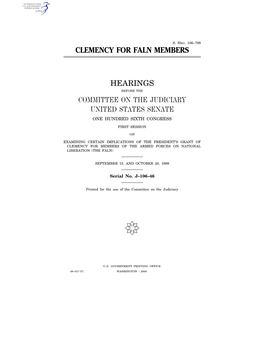 Clemency for Faln Members Hearings Committee on The