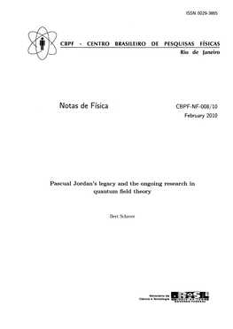 Notas De Física CBPF-NF-008/10 February 2010