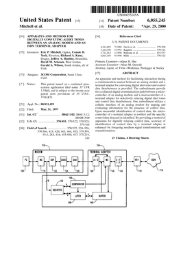 United States Patent (19) 11 Patent Number: 6,055,245 Mitchell Et Al