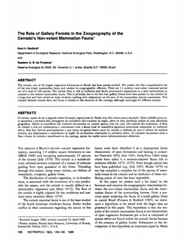 The Role of Gallery Forests in the Zoogeography of the Cerrado's Non-Volant Mammalian Fauna^