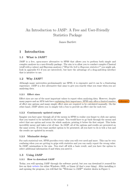 An Introduction to JASP: a Free and User-Friendly Statistics Package