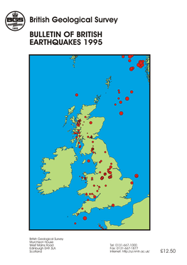 BULLETIN of BRITISH EARTHQUAKES 1995 British