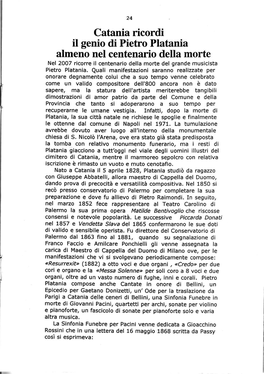 Catania Ricordi Il Genio Di Pietro Platania Almeno Nel Centenario Della Morte Nel 2007 Ricorre Il Centenario Della Morte Del Grande Musicista Pietro Platania