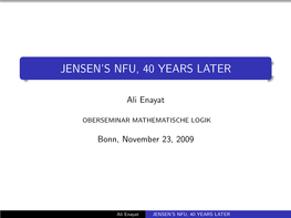 Jensen's Nfu, 40 Years Later