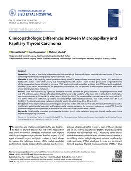 Clinicopathologic Differences Between Micropapillary and Papillary Thyroid Carcinoma