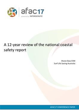 A 12-Year Review of the National Coastal Safety Report