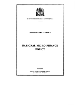 National Micro-Finance Policy