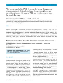 Tick-Borne Encephalitis (TBE)