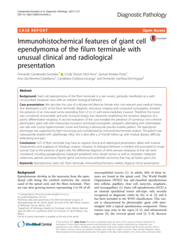 Immunohistochemical Features of Giant Cell Ependymoma of the Filum