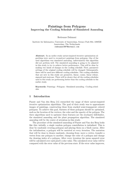 Paintings from Polygons Improving the Cooling Schedule of Simulated Annealing