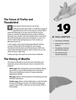 The Future of Firefox and Thunderbird the History of Mozilla