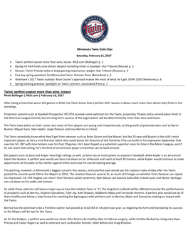 Minnesota Twins Daily Clips Saturday, February 11