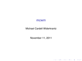 Michael Cardell Widerkrantz November 11, 2011