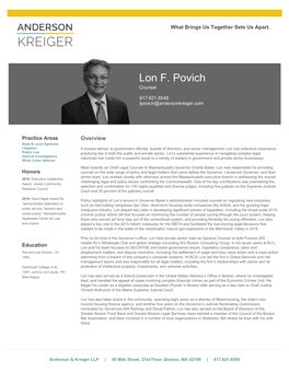 Lon F. Povich Counsel