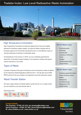 Tradebe Inutec: Low Level Radioactive Waste Incineration