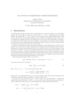 An Overview of Multivariate Stable Distributions