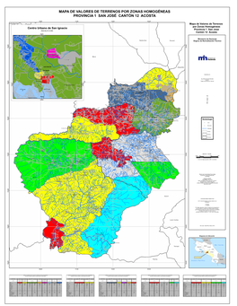 Mapa De Valores De Terrenos Por Zonas Homogéneas Provincia 1 San José Cantón 12 Acosta