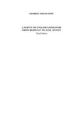 George Volceanov a Survey of English Literature From