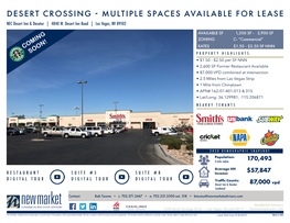 DESERT CROSSING - MULTIPLE SPACES AVAILABLE for LEASE NEC Desert Inn & Decatur | 4840 W