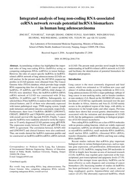 Integrated Analysis of Long Non-Coding RNA-Associated