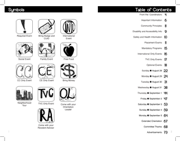 Symbols Table of Contents from the Coordinators 4