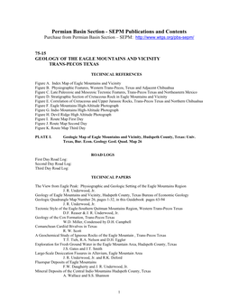 Permian Basin Section - SEPM Publications and Contents Purchase from Permian Basin Section – SEPM