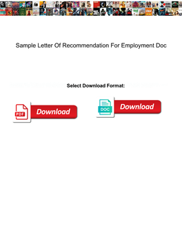 Sample Letter of Recommendation for Employment Doc