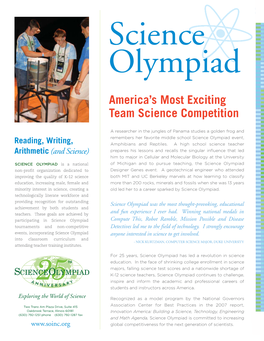 America's Most Exciting Team Science Competition