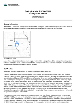 Ecological Site R107BY030IA Sandy Dune Prairie